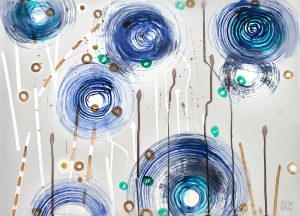 Blue Swirls with Gold, 2008