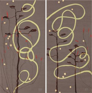 Desert Dusk A & B <br>28” x 13.5” each