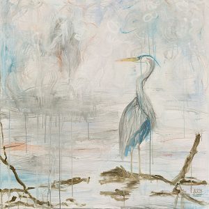 Heron on Driftwood