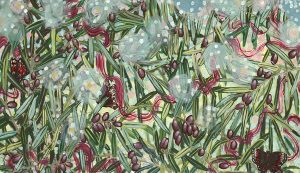 Olive Branches and Butterflies <br>21” x 39”