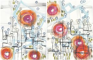 Optimism & Industry A & B <br>30” x 22.75” each