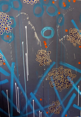 Large Blue and Turquoise A <br>40" x 26"