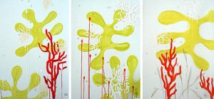 Red Corals Triptych I, II & III <br> 42" x 30" each