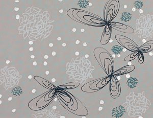 Navy Wings and Silver Balls <br>19.5" x 25.5"