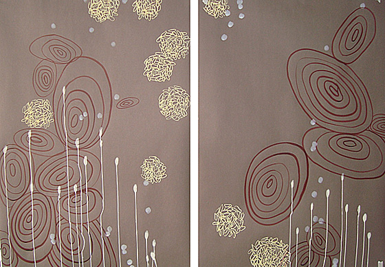 Brown Paper Clams Diptych A & B <br>40" x 52"