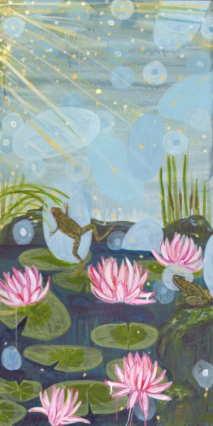 Let There Be Frogs III<br>24"W x 48"H, 1 3/8"D
